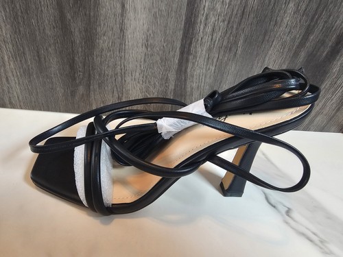 Damen-Sandalen Riemchen-Absätze Schnürabsatz eckig offene Zehenpartie Größe 6,5 - Bild 7 von 8