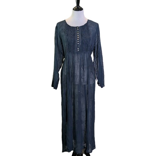 Vintage Carole Little türkis Viskose Kleid vorne Knöpfe Rüschen hinten Clip Größe 10 - Bild 18 von 18