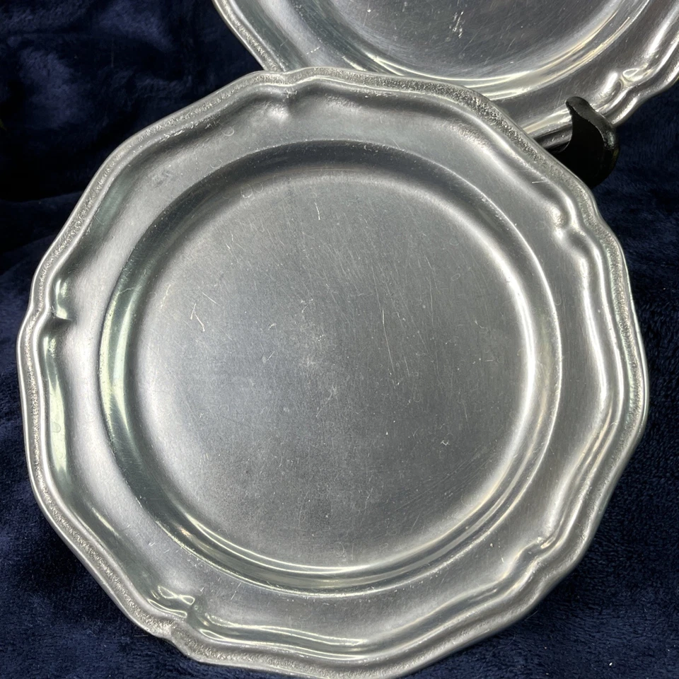 "Juego de 2 platos de pan y mantequilla Wilton Armetale Metal Queen Anne Collection 7""" Foto 2 de 4