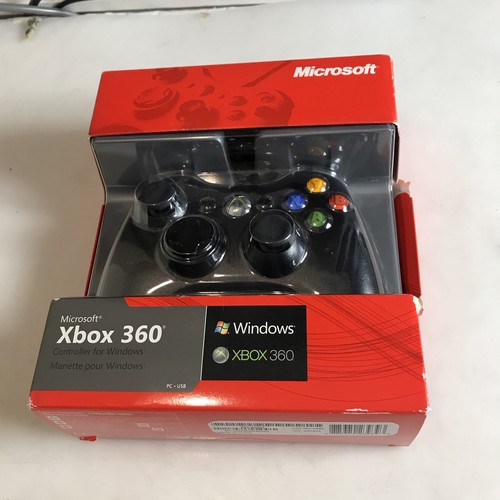 Original Microsoft Xbox 360 Kabelgebunden USB Controller für Windows Schwarz BRANDNEU!