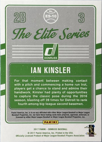 Ian Kinsler 2017 Donruss The Elite Series Yellow/Gold Insert /99 Detroit Tigers - Picture 6 of 10