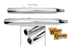 Wyatt Gatling Chrome Hollow Point Muffler Set fits 95-16 Harley Touring FLT