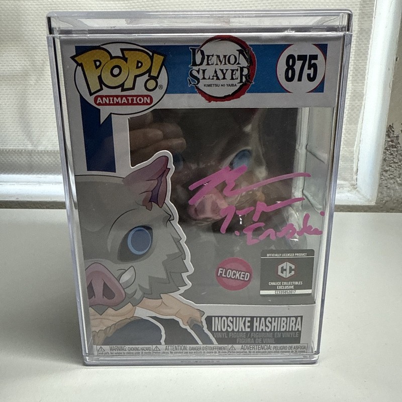 Funko Pop! Demon Slayer: Kimetsu no Yaiba - Inosuke Hashibira (Flocked) Signed!