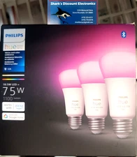 New Philips Hue Smart - 3 Pack 75W A19 LED Bulb White Color Ambiance Light ☆READ