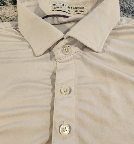 HOLDERNESS & BOURNE GOLF POLO BONITA BAY CLUB MENS XL WHITE TAILORED FIT LOGO - Picture 5 of 9