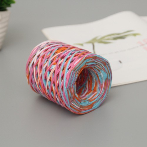200m/Roll Raffia Paper Rope Multicolor Hand-woven Rope Baking Packaging - Picture 14 of 16