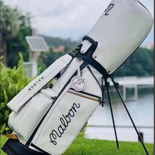 Malbon Golf Caddy Bag White artificial leather with 2 hood covers JP New 5way - Picture 6 of 6
