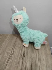 Cuddle Barn Llama Plush Stuffed Toy Musical Lights Light Green 14 Inch