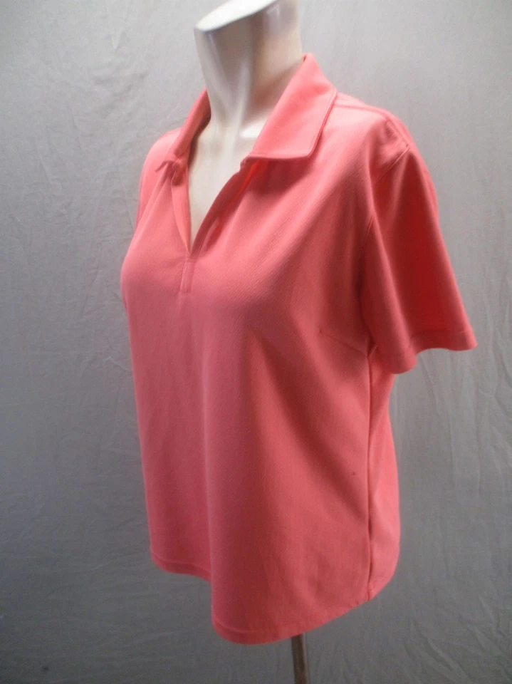 Bolle Size L Womens Red V Neck Collared Short Sleeve Activewear Polo 593 - Imagem 3 de 4