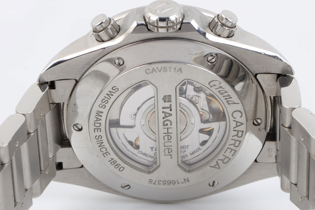 Tag Heuer Grand Carrera CAV511A 43mm Stainless Steel Men's Watch