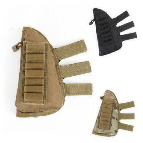 Tactical Shotgun Rifle Shell Butt Stock Ammo Holder Pouch Bag Cheek Pad Hunting - Picture 2 of 20