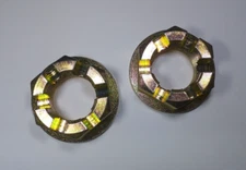 36MM HEAVY DUTY FORGED REAR AXLE CASTLE NUTS PAIR VW T1 BUG SUPER BEETLE 1967-79