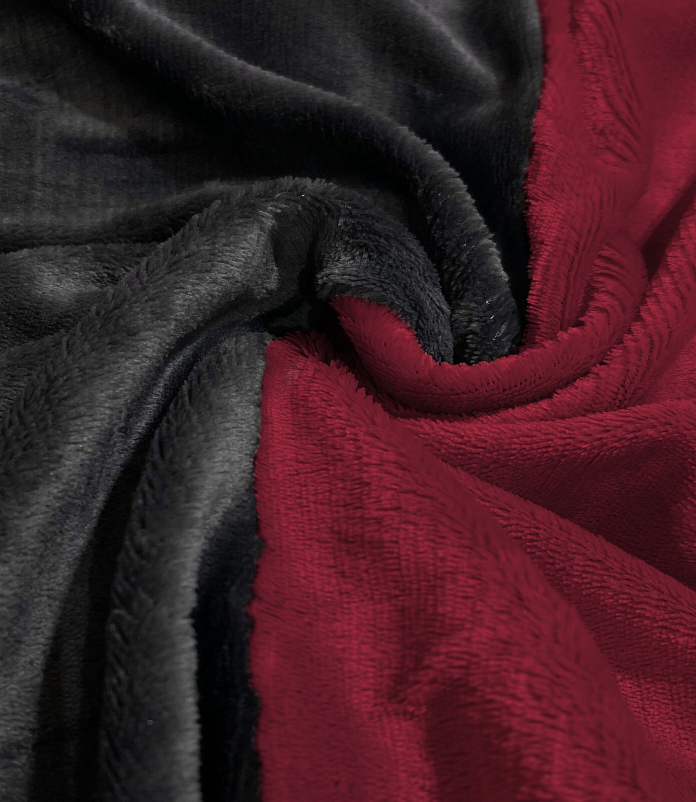 4 teilig Teddy Plüsch Bettwäsche 135x200 cm Winter Uni bordeaux Flausch Fleece