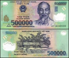 UNC 1,000,000 Vietnamese Dong 2 X 500K VND Polymer Notes + 1 Mill Bolivar FREE !