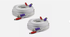2 X Swann BNC DC CCTV Security Video Camera DVR Data Power Extension Cable 18M