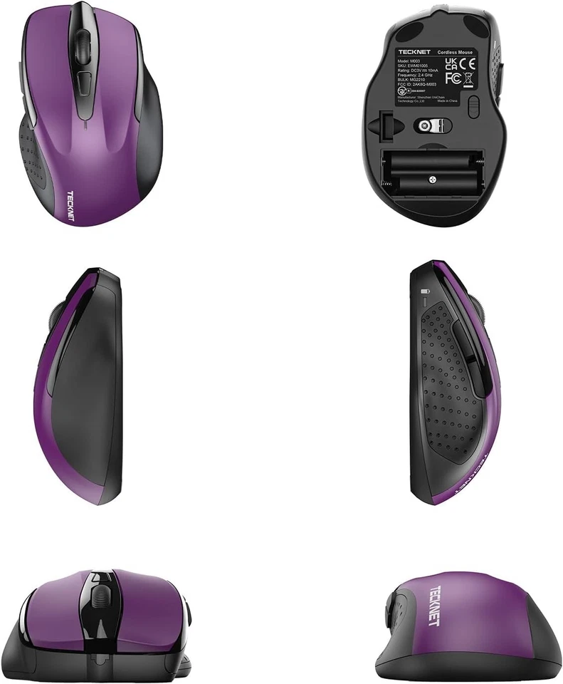 TECKNET Wireless Mouse, 2.4G Ergonomic Optical Mouse, Computer Mouse for Laptop, - Image 4 of 4