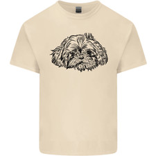Shih Tzu Drawing Dogs Mens Cotton T-Shirt Tee Top