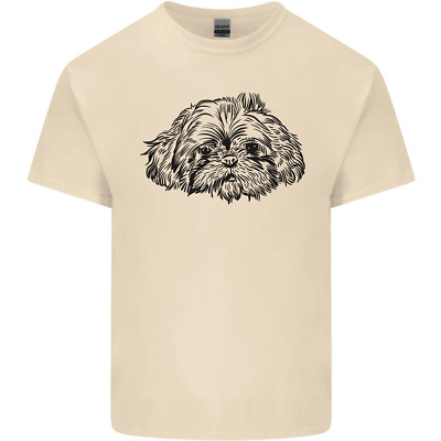 Shih Tzu Zeichnung Hunde Herren Baumwolle T-Shirt Tee Oberteil
