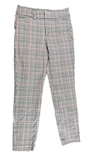 Old Navy Pixie High Rise Secret Slim Pockets Womens' Sz 0 salmon and black plaid