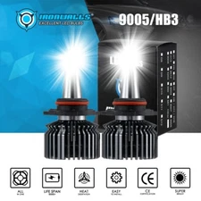 IRONWALLS 9005 HB3 LED Bulbs Headlights Kit High Beam Super Bright White 6500K
