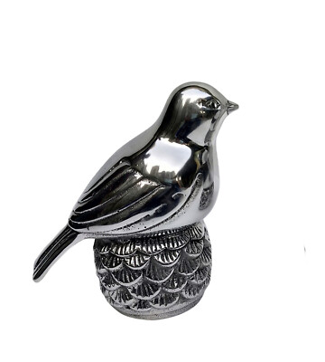 Decorative Bird Aluminium Sculpture Sparrow Statue 18 cm Table Top Figurine