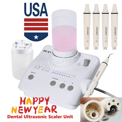 Dental Ultrasonic Scaler w/ 2 Bottles for EMS Woodpecker + 4* SANDENT Handpiece