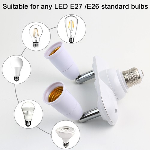 E26 E27 Light Bulb Socket Splitter Converter Adapter Stardand LED Lamp Bulb Base - Picture 18 of 32