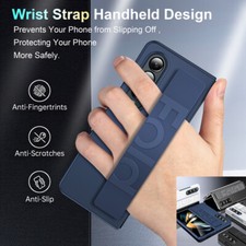 For Samsung Z Fold 7 6 5 4 3 5G Case Shockproof Silicone Cover With Wristband