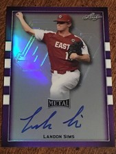 LANDON SIMS 2018 LEAF PERFECT AUTOGRAPH Purple #5/25 Diamondbacks XRC Miss St.