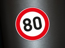 1 x Aufkleber Zulässige Höchstgeschwindigkeit 80 km/h LIMIT Tempo Autobahn NEU
