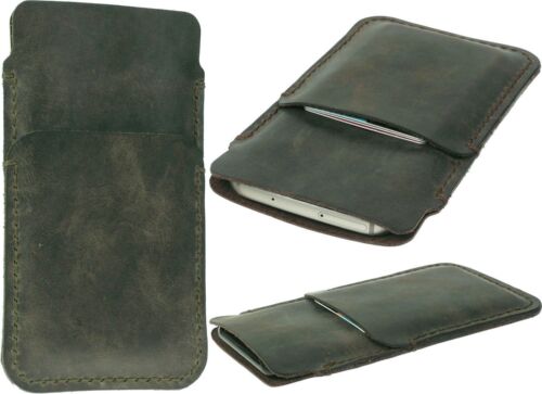 CUSTODIA CUSTODIA SLIM CUCITA A MANO IN VERA PELLE CON TASCA PER IPHONE - Foto 4 di 12