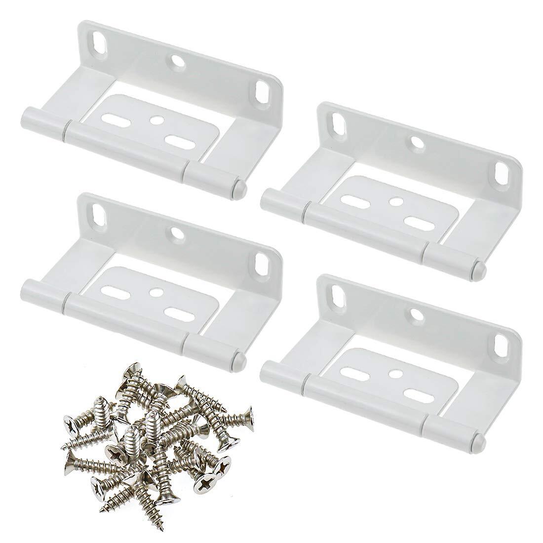Full Inset Partial Wrap Non-Mortise White Vintage Cabinet Door Hinges