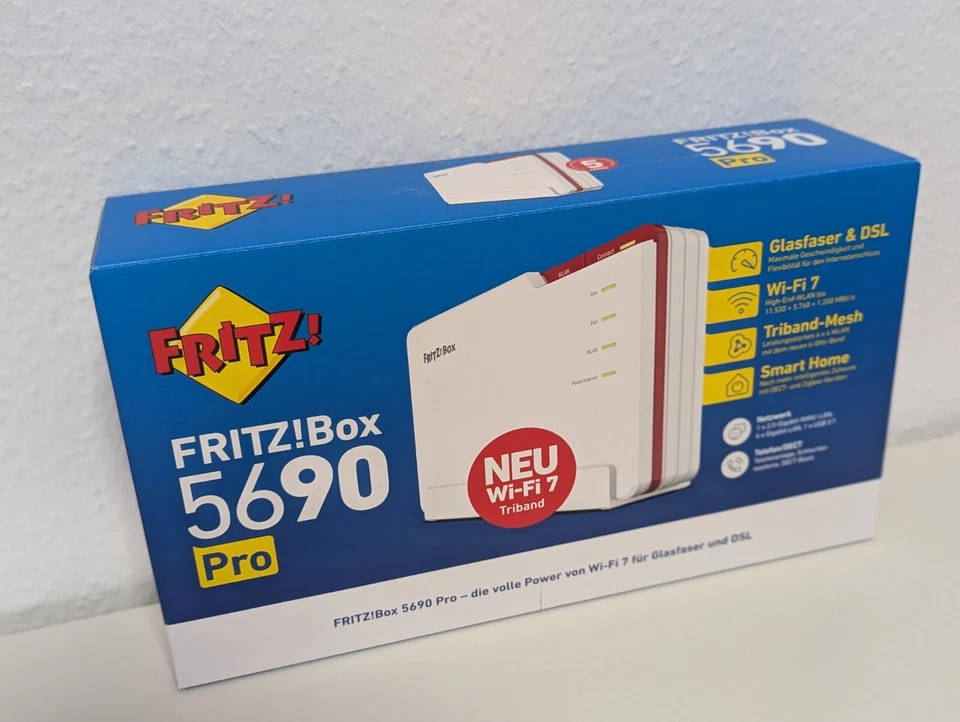 AVM FRITZ!Box 5690 Pro WiFi 7 (WLAN BE) Router Triband Glasfaser - Bild 2 von 4