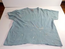 Vtg Nike Size XL Swoosh Blue T-Shirt Gray Tag Made In USA Paint Splatter 0143