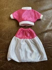 Barbie Doll Skirt And Top Pink White Vintage