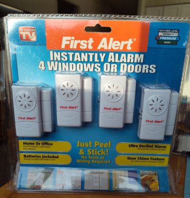 First Alert Instantly Alarm 4 Windows /Doors Peel and Stick As Seen on TV  NEW#5
