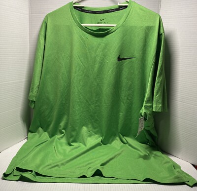 NIKE PRO Men's Bright Green Dri-Fit Athletic Workout T-shirt CZ1181 Size XXL