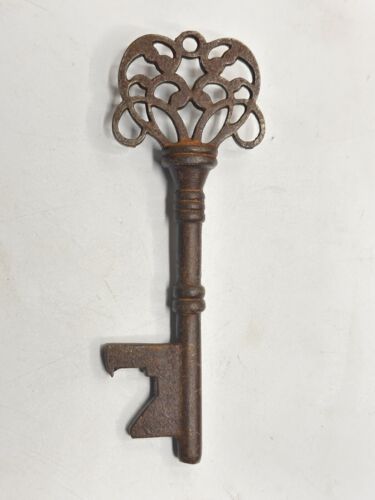 Large Bordello Cast Iron Victorian Skeleton Key Antique Finish SAME DAY SHIPPING - Afbeelding 1 van 4