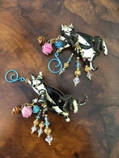 Lunch At The Ritz "CLAUDETTE AND ALGIE" clip Earrings; NEW & NEVER WORN!!!