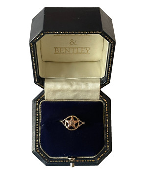 1981 Freimaurer Ring 9kt Gold Vintage Masonic Star Ring Gold Masonic Ring - Größe P