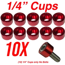 Hex Head Bolts Allen Bolts 1/4" Red Cup Washer  10 Pieces Engine Dress Up