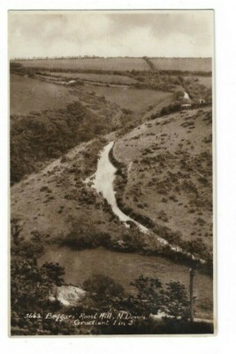Beggars Roost Hill, Devon, RP Postcard.