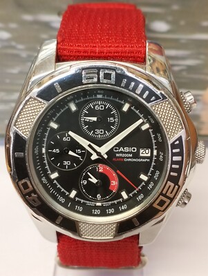 CASIO CHRONOGRAPH QUARTZ BLACK DIAL MSY-502 JAPAN MEN FULL WORKING