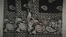BLACK BANDANA New 100% Cotton BANDANA 22"X22"  3PC