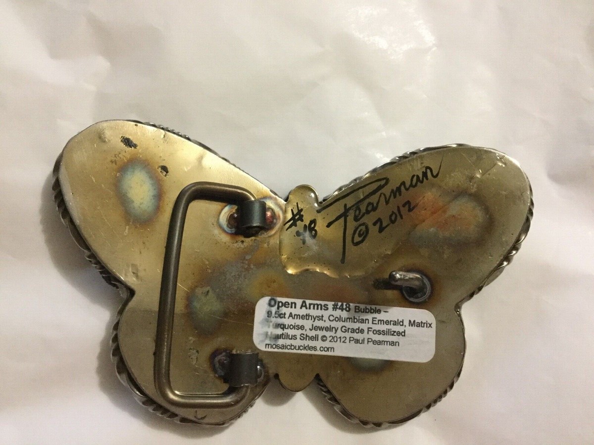 NEW Paul Pearman 2012 #48 Open Arms Butterfly Belt Buckle  display picture 2