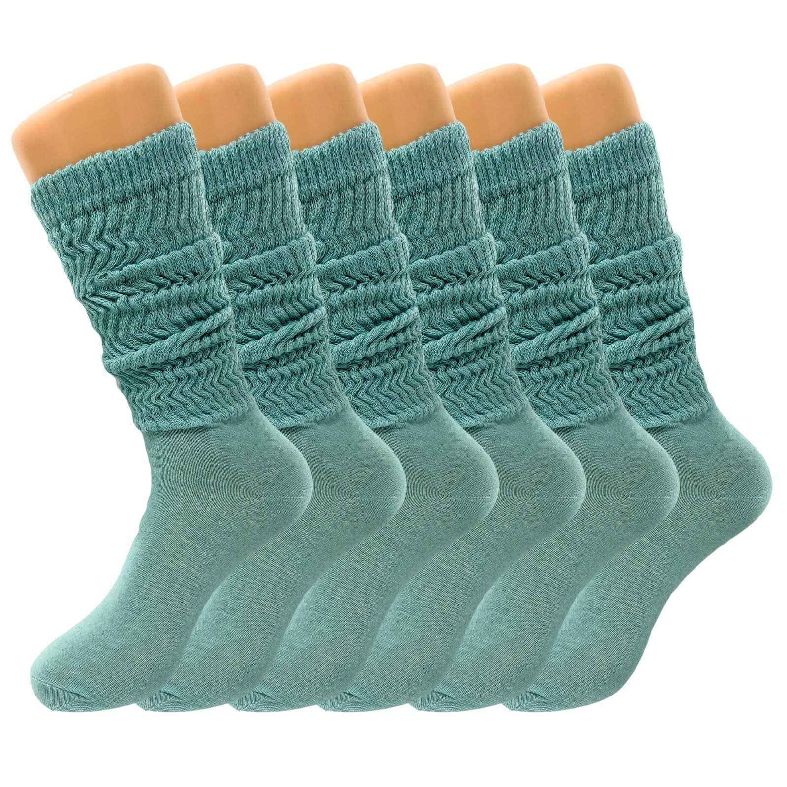 SAOLA Confezione da 6 paia calzino alto ginocchio slouch scrunch extra lungo con suola sottile taglia 9 11