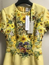 Bnwt £1160 MARY KATRANTZOU S/S 2023 NAOMI SUNFLOWER COLLAGE Dress 4 US/ 8 UK