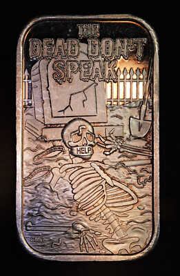 Vintage the DEAD DON'T SPEAK 49/50 CMG Mint 1oz 999 FINE Silver