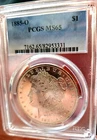 MORGAN SILVER DOLLAR 1885 O PCGS MS 65+++ LOOKS PL GLASSY WOW COIN