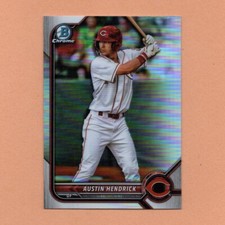 2022 Bowman #BDC-61 AUSTIN HENDRICK • Chrome REFRACTOR Draft  • Cincinnati Reds